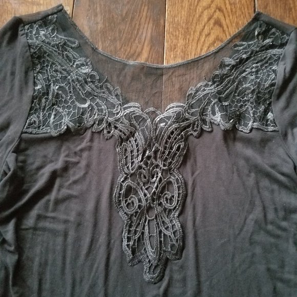 VENUS Lace and Mesh Top with Bell Sleeves - Picture 10 of 12